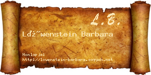 Löwenstein Barbara névjegykártya